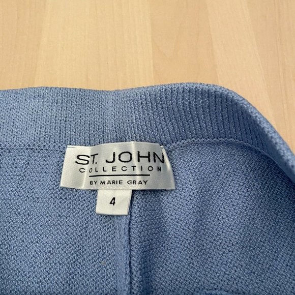 St John Collection by Marie Gray Santana Knit Blue Knit Pants Size 4 Women's - Picture 5 of 7